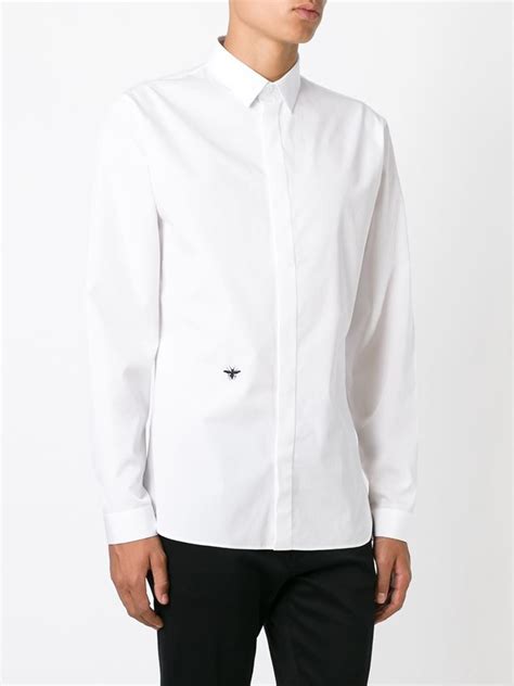 dior homme bee|Dior Homme White Embroidered Bee Logo Shirt for men.